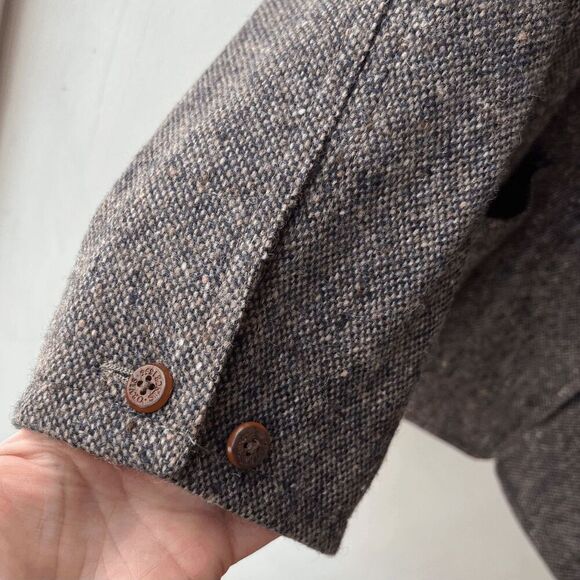 Orvis Vintage 90s Brown 100% Wool Tweed Workwear Chore Jacket Utility, XL - Picture 8 of 11